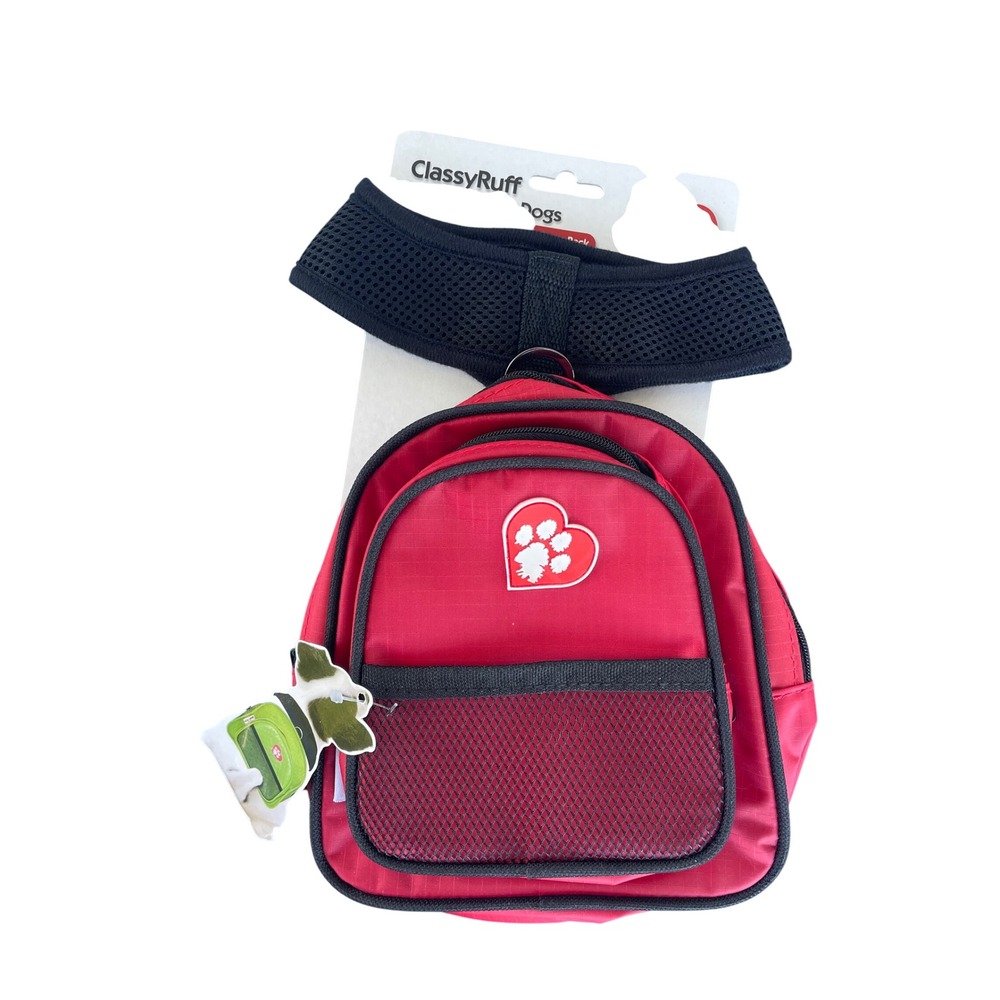 Sarah & Tom ClassyRuff Dog Backpack Harness Red Extra Small 7 Inch 01114 NEW